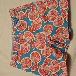 Crown & Ivy Blue Pink Grapefruit Design Shorts Size 16